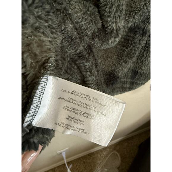 Eddie Bauer Gray Plaid Snap Front Sherpa Fleece Pullover Sweatshirt Women’s L - Picture 4 of 4